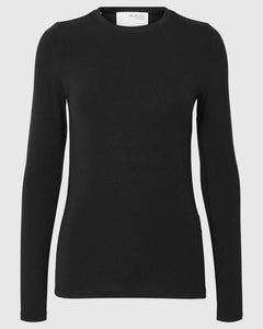 SLFMANJA LS O-NECK | BLACK SELECTED