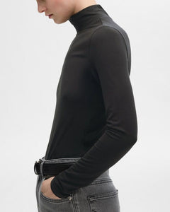 SLFMANJA LS HIGH NECK | BLACK SELECTED