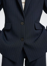 Load image into Gallery viewer, SLFRITA LS RELAXED BLAZER | DARK SAPPHIRE PIN STRIPES SELECTED