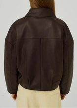 Load image into Gallery viewer, SHELBY LEATHER JACKET | DARK BROWN