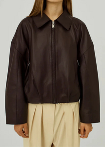 SHELBY LEATHER JACKET | DARK BROWN