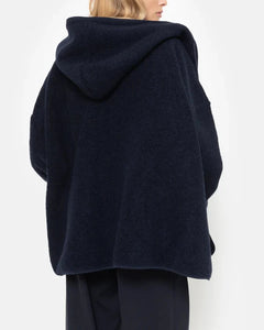 KENJI WOOL OVERSIZED JACKET W/ HOODIE | NAVY AME