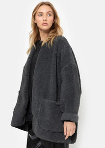 HANNAH TEDDY OVERSIZED JACKET | DARK GREY T.U AME