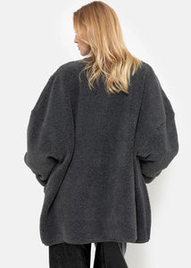 HANNAH TEDDY OVERSIZED JACKET | DARK GREY T.U AME