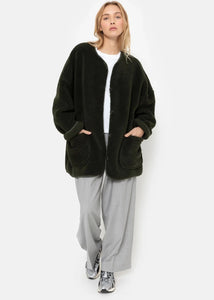 HANNAH TEDDY OVERSIZED JACKET | DARK GREEN AME