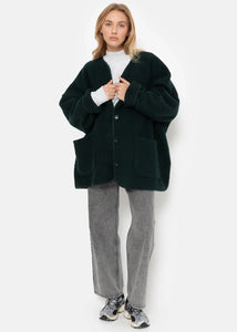 HANNAH WOOL OVERSIZED JACKET | DARK GREEN AME