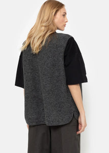 MADISON SLEEVELESS WOOL JACKET | DARK GREY AME