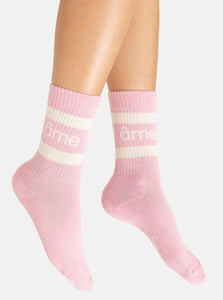 DIEGO SOCKS WITH CONTRASTING LINES | LIGHT PINK by AME
