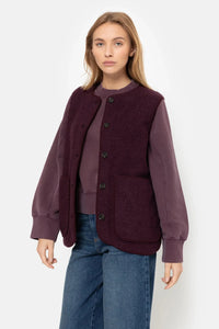 MADISON SLEEVELESS WOOL JACKET | PLUM AME