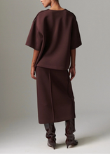 Load image into Gallery viewer, SUZIE SCUBA SKIRT | CHOCOLATE PLUM DAY BIRGER AND MIKKELSEN