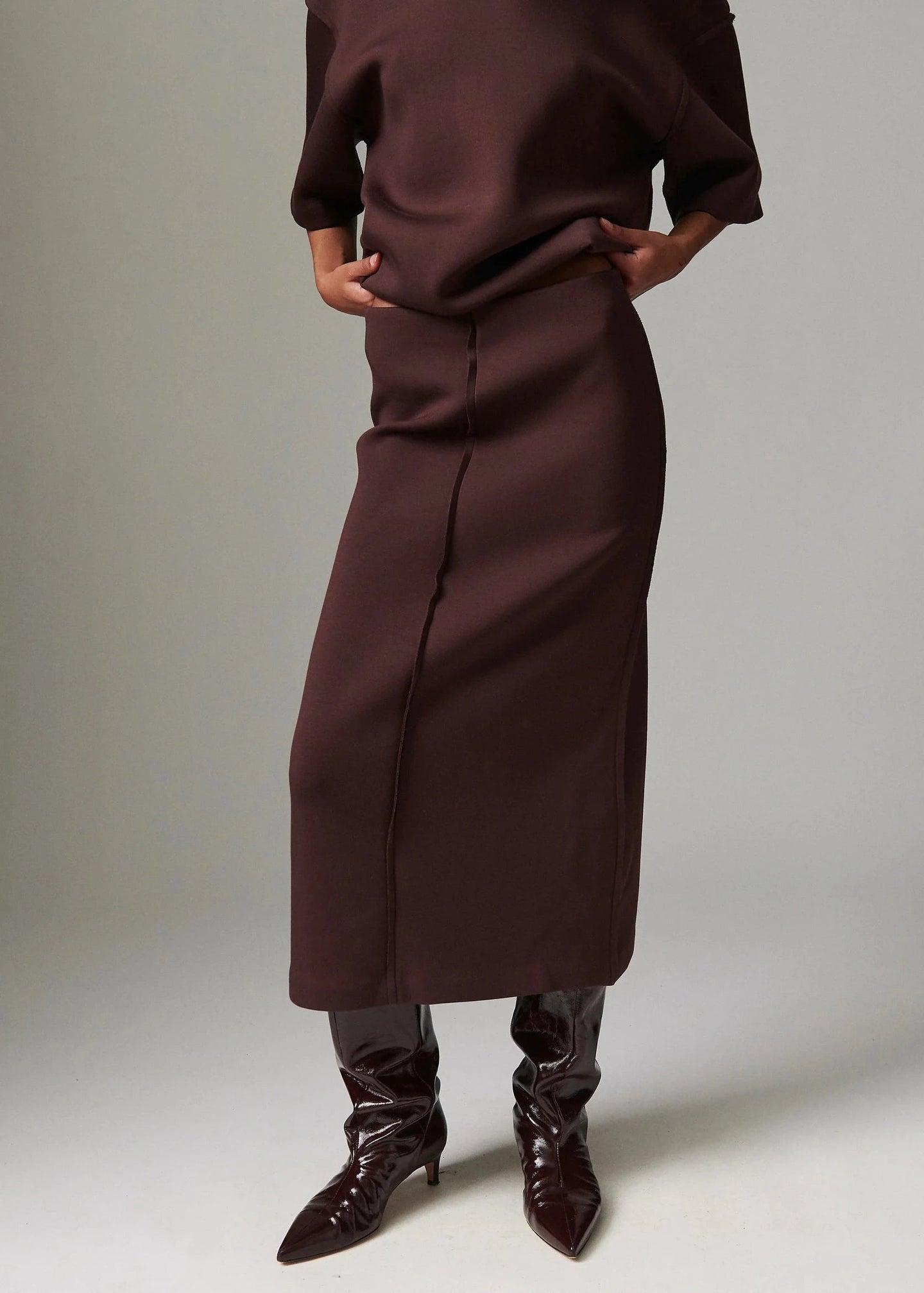 SUZIE SCUBA SKIRT | CHOCOLATE PLUM DAY BIRGER AND MIKKELSEN
