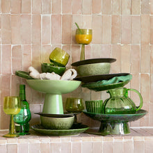 Load image into Gallery viewer, THE CERAMICS: CERAMIC BOWL ON BASE | DRIPPING GREEN HK LIVING