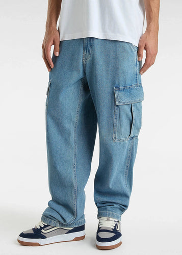 CARGO LOOSE DENIM PANT | STONEWASH / BLUE VANS