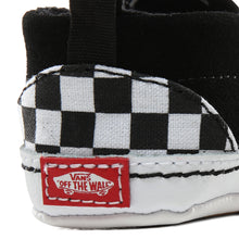 Load image into Gallery viewer, SLIP-ON V CRIB | CHECKER BLACK /TRUE WHITE VANS