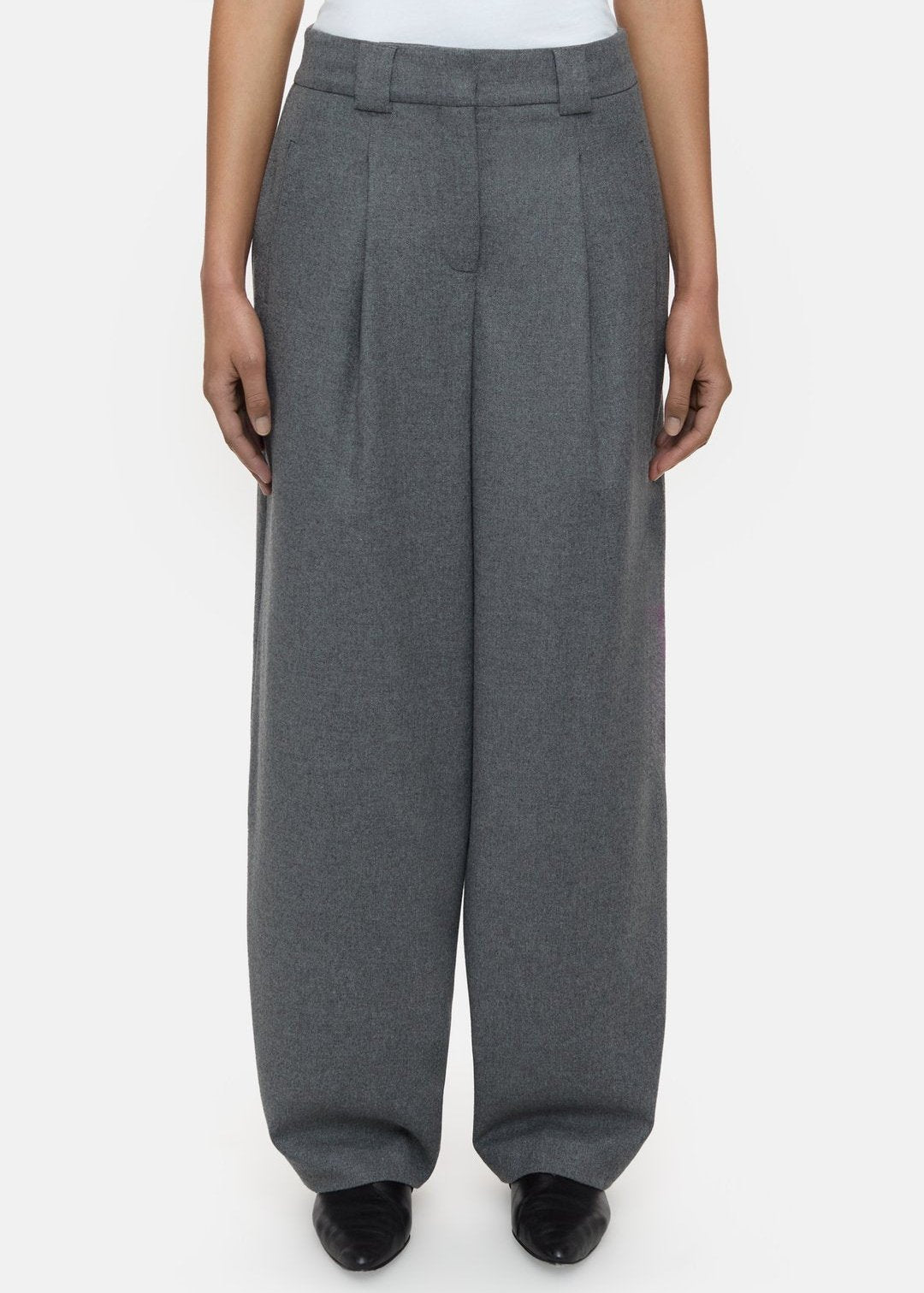 WENDLYN WIDE PANTS | DARK GREY MELANGE CLOSED