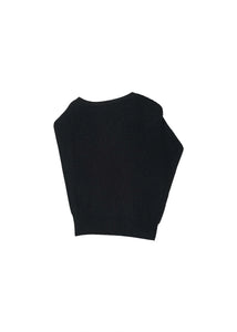 YAEL'CL KNITTED ONE SHOULDER TOP | DARK GREY CLUB L'AVENIR