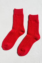 Load image into Gallery viewer, Cashmere Pointelle Socks (wholesale): Charcoal Le Bon Shoppe