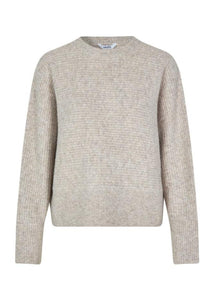 HEVELYN AJAXI-M KNITTED JUMPER | LIGHT TAUPE MELANGE MBYM