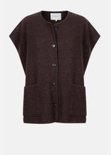 Load image into Gallery viewer, INES SLEEVLESS WOOLY JACKET | BROWN packshot