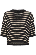 Charger l&#39;image dans la galerie, KAYSABEL KNIT PULLOVER | BLACK ANTIQUE WHITE KAFFE