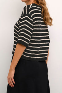 KAYSABEL KNIT PULLOVER | BLACK ANTIQUE WHITE KAFFE