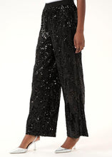 Charger l&#39;image dans la galerie, KANICOLE SEQUIN PANTS | BLACK DEEP KAFFE