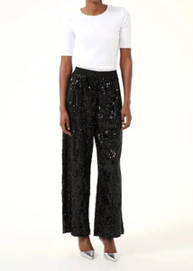 KANICOLE SEQUIN PANTS | BLACK DEEP KAFFE