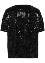 Charger l&#39;image dans la galerie, KANICOLE SEQUIN T-SHIRT | BLACK DEEP KAFFE