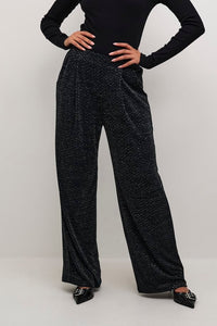 KAELLIE PANTS | BLACK GLITTERS JERSEY KAFFE