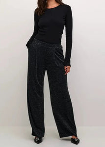 KAELLIE PANTS | BLACK GLITTERS JERSEY KAFFE