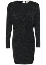 Charger l&#39;image dans la galerie, KAELLIE JERSEY DRESS | BLACK SILVER GLITTER KAFFE