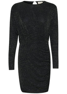 KAELLIE JERSEY DRESS | BLACK SILVER GLITTER KAFFE