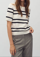 Load image into Gallery viewer, CARLA-M BRAVANA STRIPE KNIT | SUGAR BLACK STRIPE