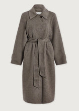 Load image into Gallery viewer, TOMLINSON BELTED LONG COAT | DEEP TAUPE / SANDSHELL VARLEY