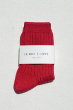 Load image into Gallery viewer, Her Socks - Modal Lurex: Ruby Glitter Le Bon Shoppe
