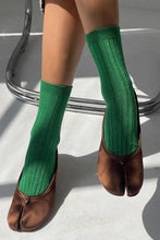 Load image into Gallery viewer, Her Socks - Modal Lurex: Copper Black Le Bon Shoppe