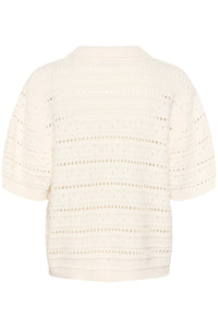 KAJOLIE POLO KNIT PULLOVER | CHALK KAFFE