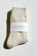 Load image into Gallery viewer, Cashmere Pointelle Socks (wholesale): Charcoal Le Bon Shoppe