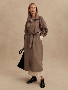 TOMLINSON BELTED LONG COAT | DEEP TAUPE / SANDSHELL VARLEY