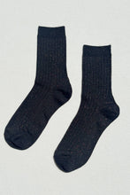 Load image into Gallery viewer, Her Socks - Modal Lurex: Copper Black Le Bon Shoppe