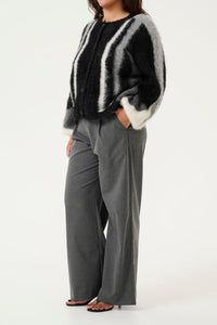 PAULAGZ MW WIDE PANTS | DARK GREY MELANGE GESTUZ