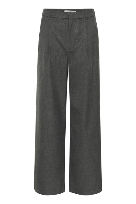 PAULAGZ MW WIDE PANTS | DARK GREY MELANGE GESTUZ