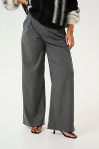 PAULAGZ MW WIDE PANTS | DARK GREY MELANGE GESTUZ