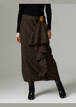 Load image into Gallery viewer, DAY Birger et Mikkelsen Daytima Flannel Skirt in Brown Check – worn view