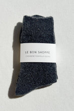 Load image into Gallery viewer, Cashmere Pointelle Socks (wholesale): Charcoal Le Bon Shoppe