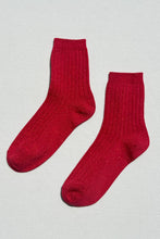 Load image into Gallery viewer, Her Socks - Modal Lurex: Ruby Glitter Le Bon Shoppe