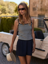 Load image into Gallery viewer, Varley JARED KNIT TOP | BLACK/EGRET