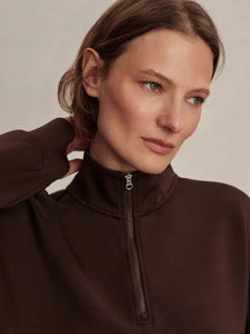 SIAN CROPPED HALF ZIP MIDLAYER | COFFEE BEAN VARLEY