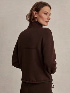 SIAN CROPPED HALF ZIP MIDLAYER | COFFEE BEAN VARLEY