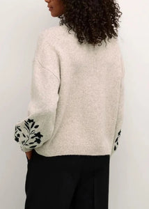 KALISETTE KNIT PULLOVER | FEATHER GRAY MELANGE KAFFE